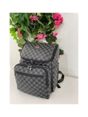 Remuse Unisex Sırt Çantası Kareli Siyah Gr