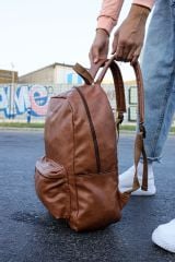 CNT006 - Cilt Deri Erkek Sırt Çantası TABA