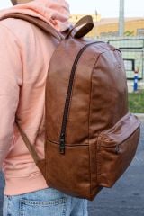 CNT006 - Cilt Deri Erkek Sırt Çantası TABA