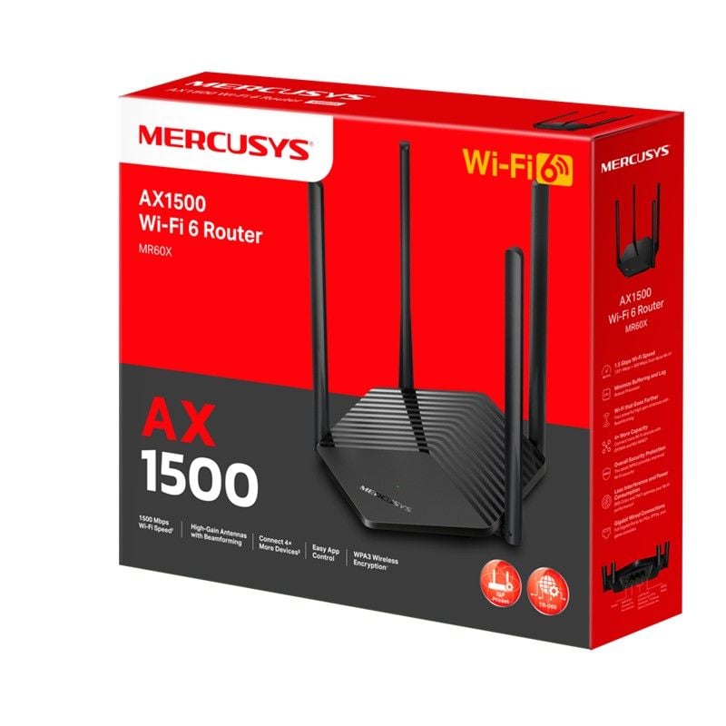 TpLınk Mercusys Mr60X Ax1500 2.4/5Ghz Dual Band Wıfı 6 Router
