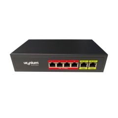 Uranıum Poe400248W 4 Port 10/100 + 2 Port 10/100 Rj45 Uplınk WatchDog Poe Swıtch(Realtek Chıpset)