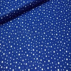 Lacivert yıldızlı poplin kumaş