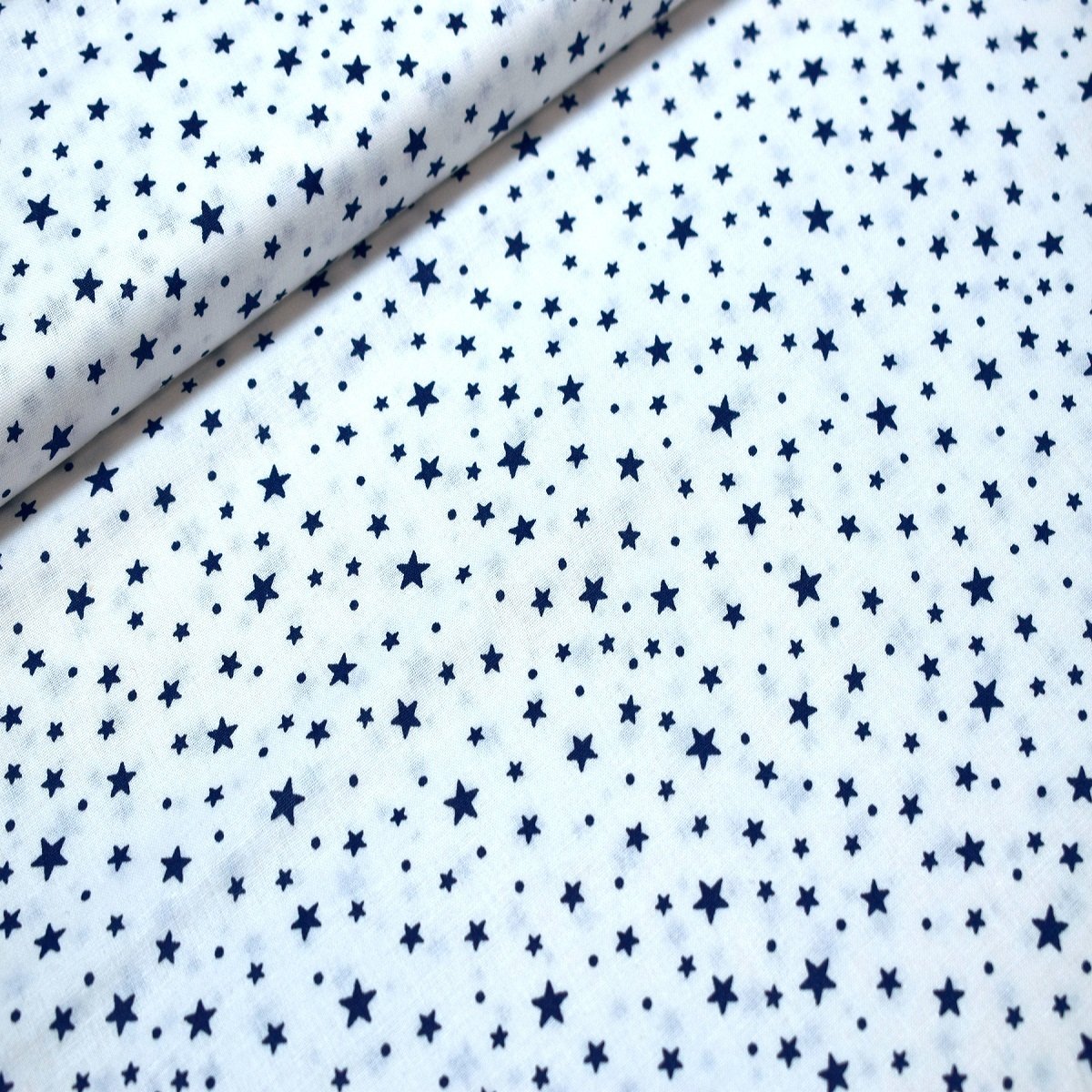 Poplin fabric Navy star