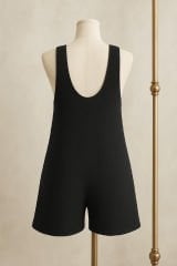 Kadın Siyah Mini Cepli Tulum Plaj Elbisesi – Şık, Rahat ve 4 Mevsim Kullanıma Uygun