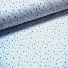 Blue stars poplin fabric
