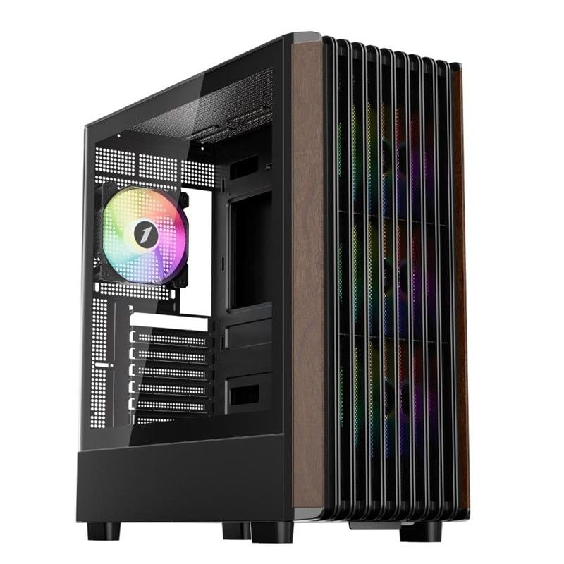 1ST PLAYER WD5 SİYAH 750W 80+ SILVER ATX 3.1 ARGB 4X12CM FAN TEMPERLİ CAM USB 3.0 ATX KASA