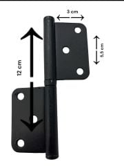 Ennalbur 12 cm Siyah Yönsüz Cerman Menteşe