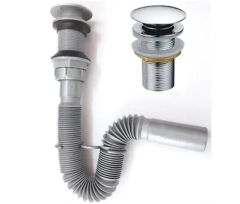 Pop Up Bas Aç Körüklü Lavabo Sifonu