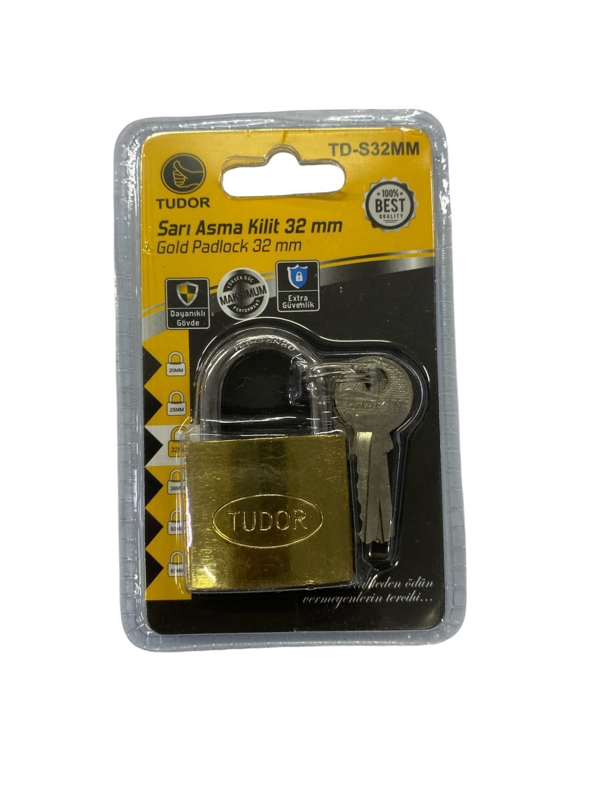 Ennalbur Tudor 32 mm Sarı Asma Kilit