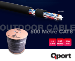 Qport QCato2 Cat6 23 Awg Utp 500M Outdoor Kablo