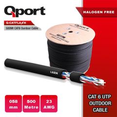 Qport QCatflash 500 Metre Lszh Cat6 Outdoor 23Awg 0.58Mm Yanmaz Kablo (Halogen Free)