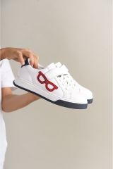 1011 - Glasses-X Çocuk Ayakkabı Beyaz Kırmızı Lacivert