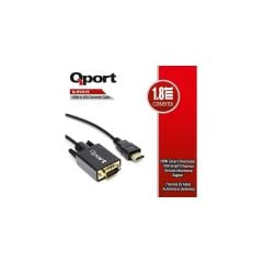 Qport QHvg18 Hdmı To Vga 1,8Mt Dönüştürücü Kablo