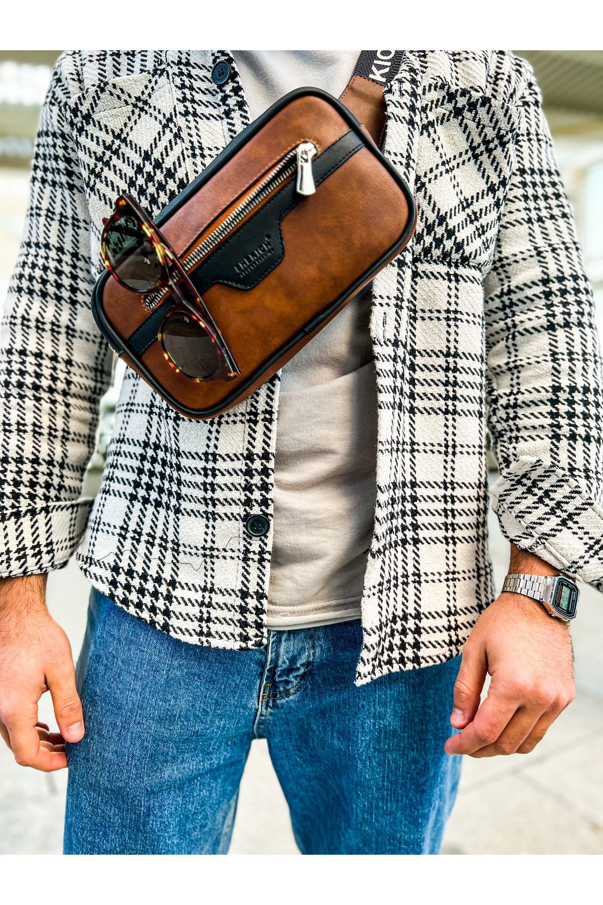 CH101 - Poani Tablet Erkek Çanta SIYAH/TABA