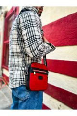 CH102 - Stealht Kare Erkek Çanta SIYAH - KIRMIZI