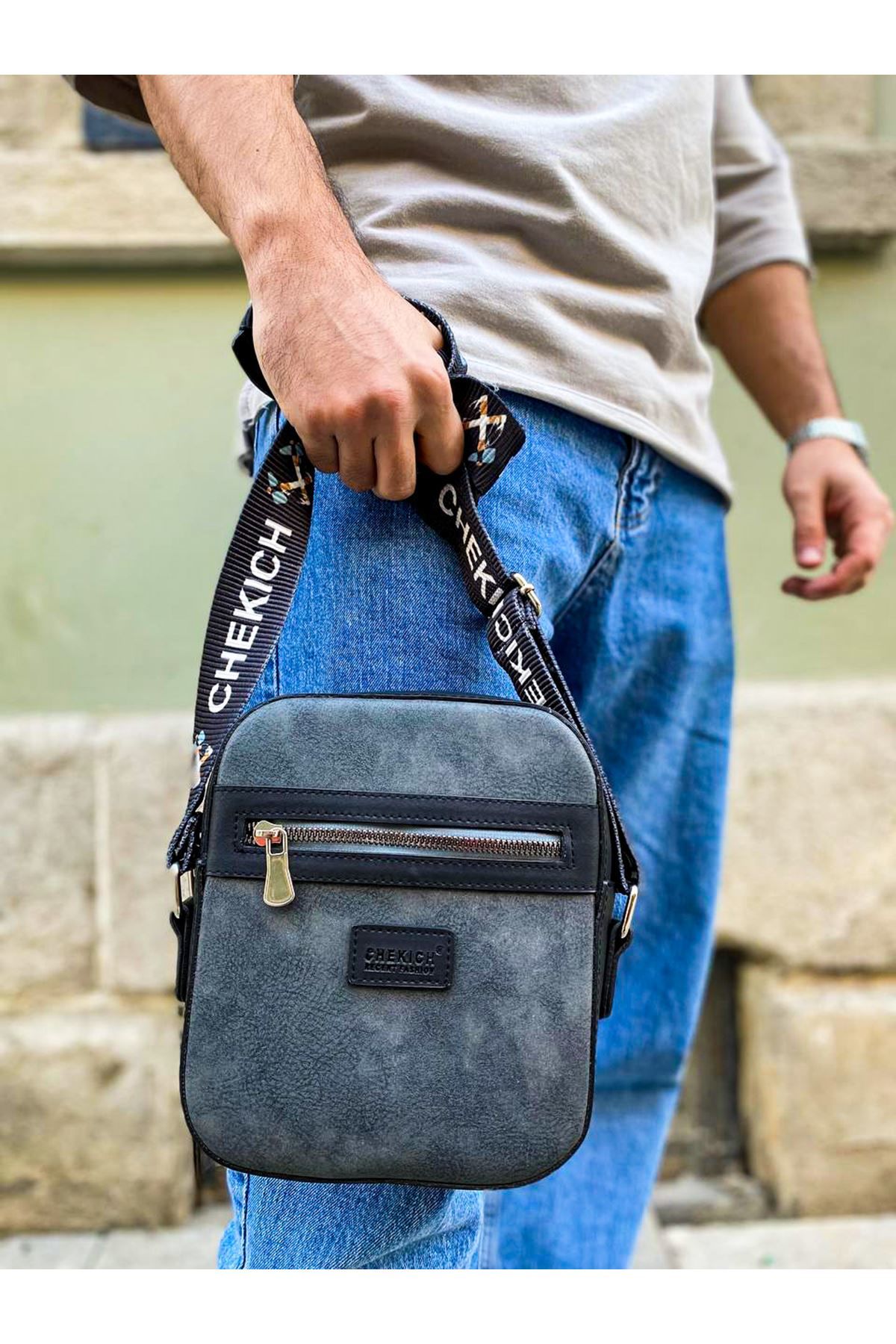 CH102 - Stealht Kare Erkek Çanta SIYAH/ANTRASIT