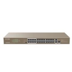 IpCom F1126P24250W 24 Port 10/100+ 2Xrj45/1X1Gb Sfp Combo 250W Poe Racmount Swıtch