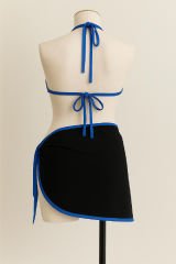 Kadın Mavi Pareolu Yandan ve Boyundan Bağlamalı 3'lü Bikini Takımı – Modern, Konforlu ve Günlük Kombinlere Uygun