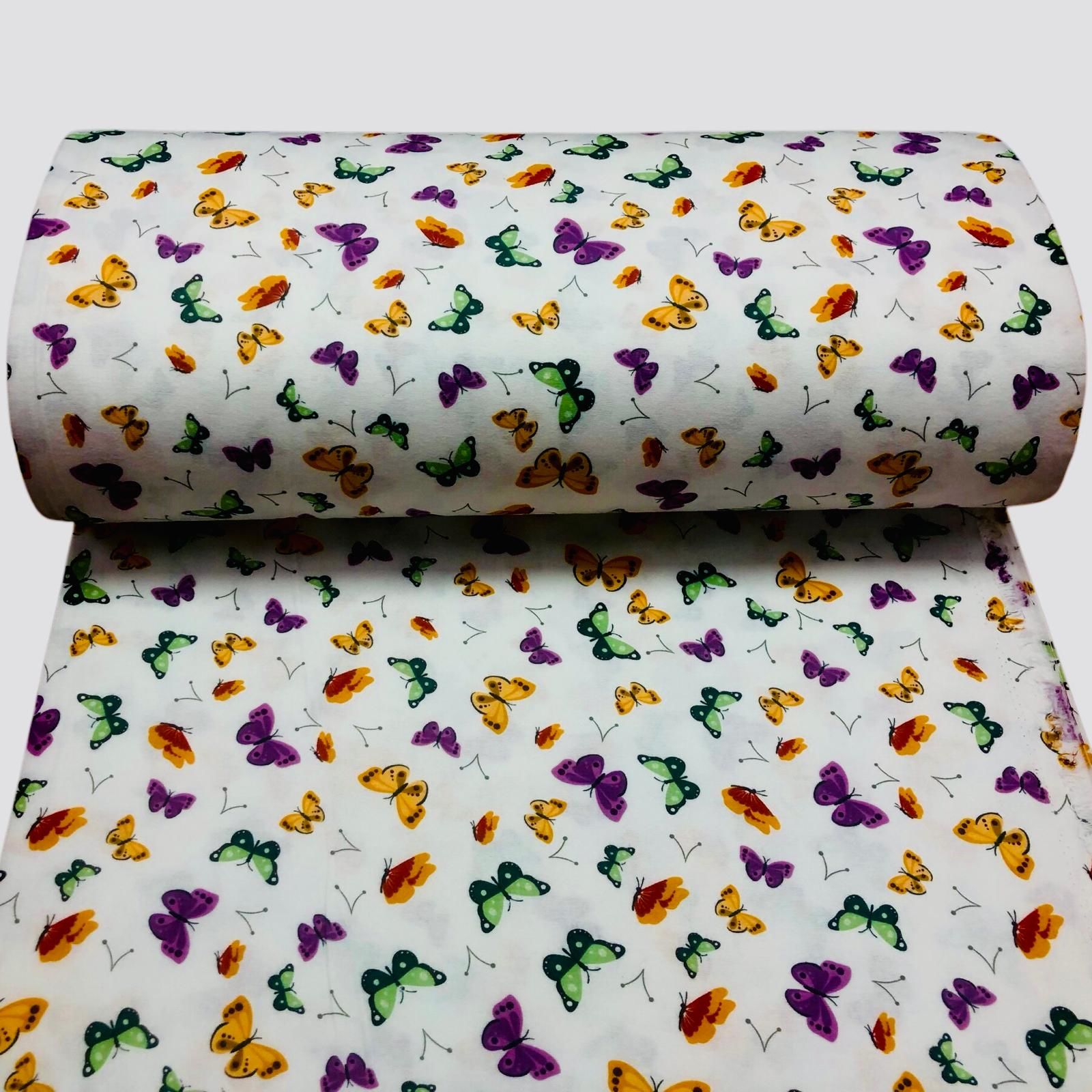 Butterfly Pattern Flannel Fabric