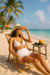 Kadın Beyaz Şortlu Belden ve Boyundan Bağlamalı Bikini Takımı – Modern, Konforlu ve Günlük Kombinlere Uygun