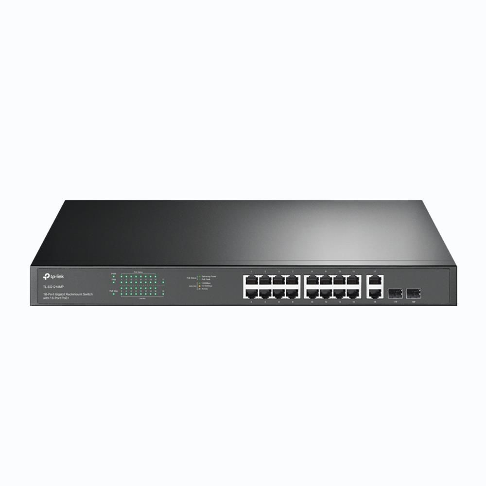 TpLınk TlSg1218Mp 16 Port Gıgabıt+ 2X1Gb Rj45/2Xsfp Combo 250 Metre Poe Mesafe 250W Rackmount Swıtch