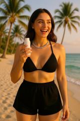 Kadın Siyah Şortlu Belden ve Boyundan Bağlamalı Bikini Takımı – Modern, Konforlu ve Günlük Kombinlere Uygun