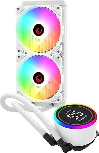 RAMPAGE HELIOS C15 (BEYAZ) SICAKLIK GÖSTERGELİ ARGB LED 240MM SIVI SOĞUTMA SISTEMI