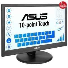 15.6 ASUS VT169HE IPS 5MS 60MHZ 1XVGA 1XHDMI FHD 1920X1080 DOKUNMATİK EKRAN FLICKER FREE ÇERÇEVESİZ VESA SİYAH
