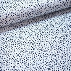 Dark blue poplin fabric hearted