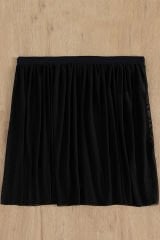 Kadın Siyah Tül Beli Lastikli Etek Görünümlü Pareo – Modern ve Şık Tasarım