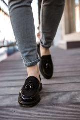 CH002 - RST Loafer Verniciata Erkek Ayakkabı SIYAH