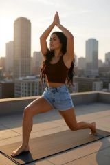 Kadın Kahverengi Kare Yaka Crop Top Bluz – Şık, Rahat ve Kolay Kombinlenebilir