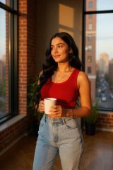 Kadın Kırmızı Kare Yaka Crop Top Bluz – Şık, Rahat ve Kolay Kombinlenebilir