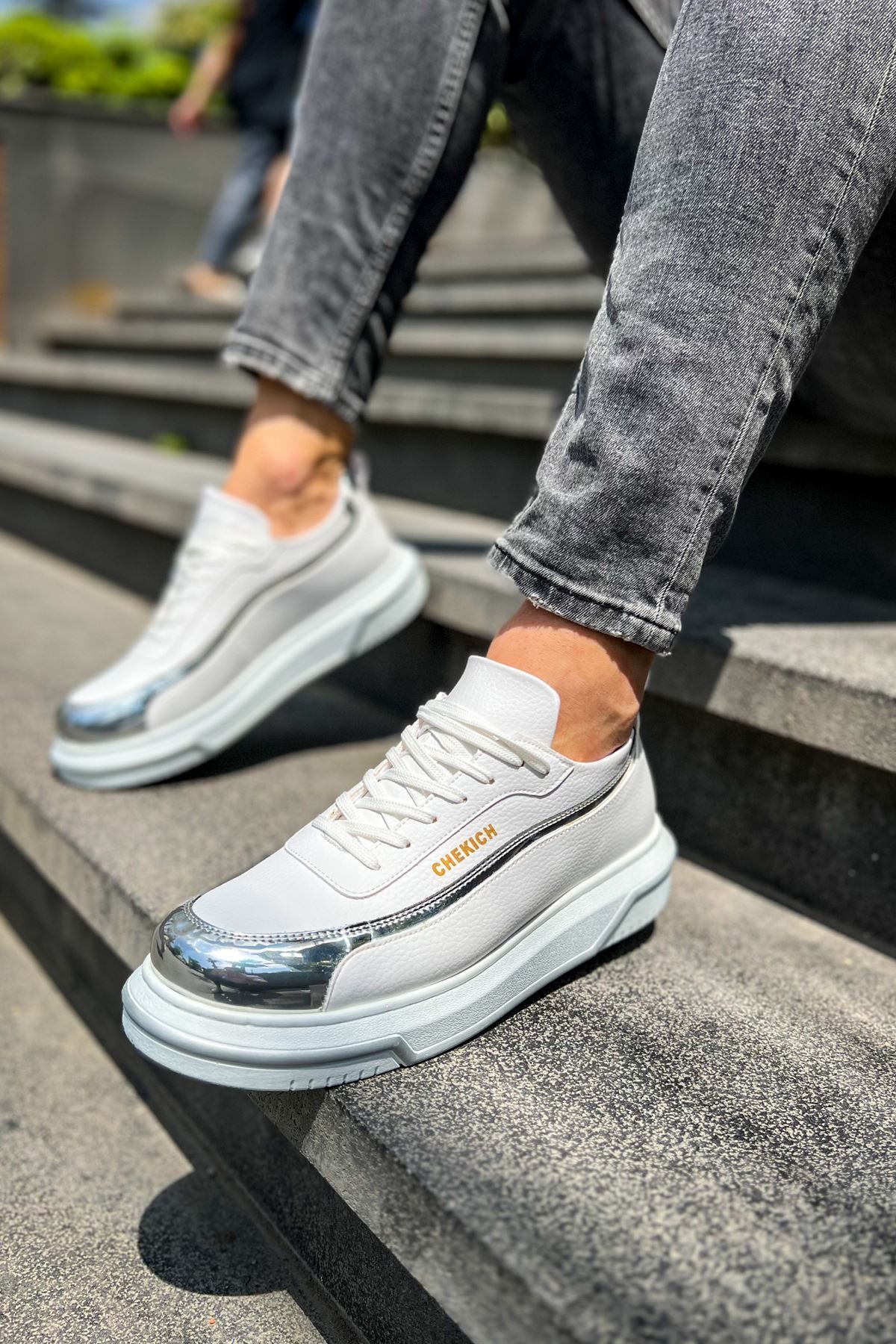 Ch041  Cbt Renaissance Erkek Ayakkabı Beyaz/Gumus