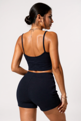 Kadın Lacivert Şortlu Kaşkorse Gecelik Takım – Modern, Konforlu ve Günlük Kombinlere Uygun