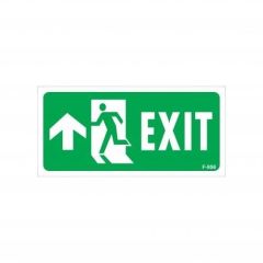Exit Yukarı Sol Ok İşaretli Uyarı Levhası 17,5x25 KOD:956