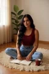 Kadın Bordo Kare Yaka Crop Top Bluz – Şık, Rahat ve Kolay Kombinlenebilir