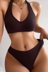 Kadın Kahverengi Seamless Tanga Sütyen Takım – Modern, Konforlu ve Günlük Kombinlere Uygun