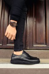 CH003 - DST Classica Pelle Di Cuoio Erkek Ayakkabı SIYAH