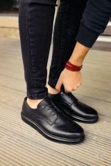 CH003 - DST Classica Pelle Di Cuoio Erkek Ayakkabı SIYAH