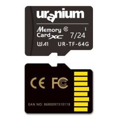 64Gb Uranıum UrTf64G Mıcro Sd Card U3 7/24 Surveıllance 100/40Mbs Industrıal Hafıza Kartı (3 Yıl Garanti̇)