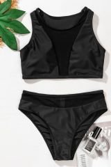 Kadın Siyah Tül Detaylı Yüksek Bel Sütyen Takımı – Modern, Konforlu ve Günlük Kombinlere Uygun
