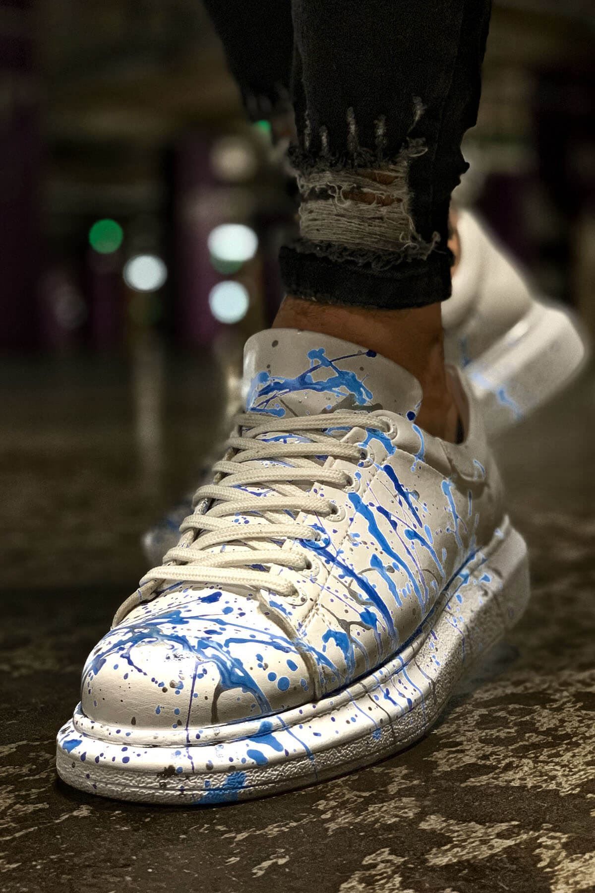 Ch254  Cbt Pittura Erkek Ayakkabı 416 Mavı Püskürtme