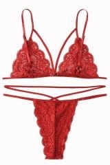 Kadın Kırmızı Dantel Sütyen Külot Takımı – Modern, Konforlu ve Günlük Kombinlere Uygun