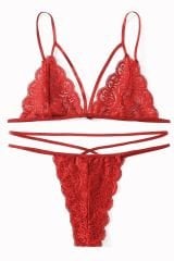 Kadın Kırmızı Dantel Sütyen Külot Takımı – Modern, Konforlu ve Günlük Kombinlere Uygun