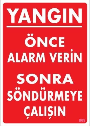 Yangın Nasıl Söndürülür Uyarı Levhası 25x35 KOD:869