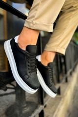 Ch979  Santoni Gbt Spor Erkek Ayakkabı Sıyah/Beyaz