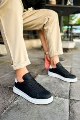 Ch979  Santoni Gbt Spor Erkek Ayakkabı Sıyah/Beyaz