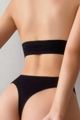 Kadın Siyah Seamless Tanga Sütyen Takım – Modern, Konforlu ve Günlük Kombinlere Uygun