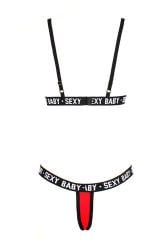 Kadın Kırmızı Yazı Detaylı Ipli Sütyen Takımı – Modern, Konforlu ve Günlük Kombinlere Uygun